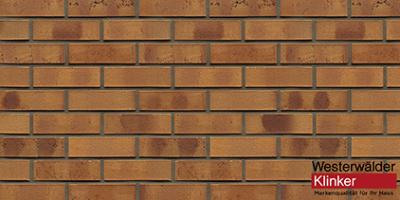 Клинкерный кирпич WK86K Hellbraunbunt Kohle 240x55x71 Westerwalder Klinker